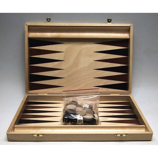 Backgammon coffret blanc naturel 35 cm x 23 cm