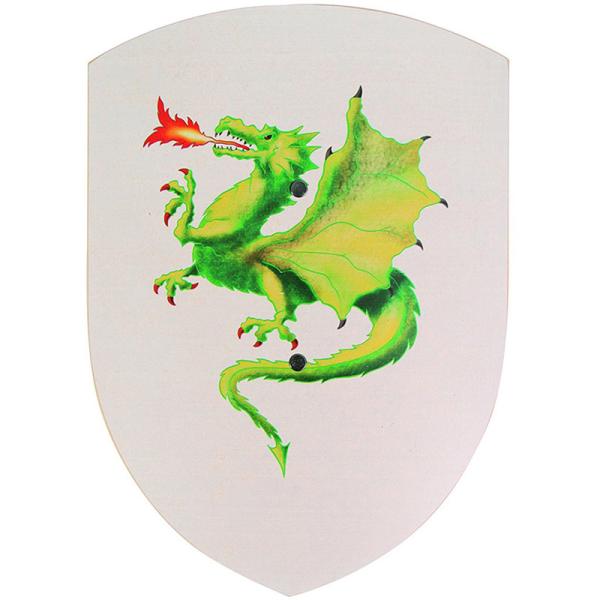 Bouclier en bois décoré Dragon