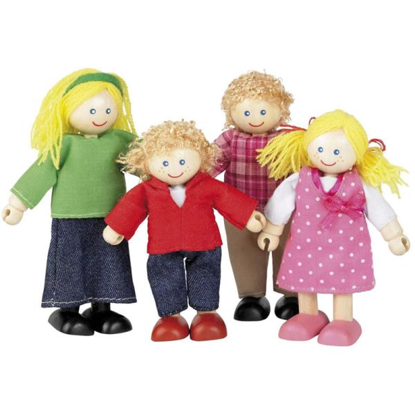 Famille de 4 poupées articulées