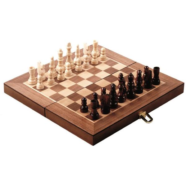 Jeu d’échecs bois en mallette 30 cm