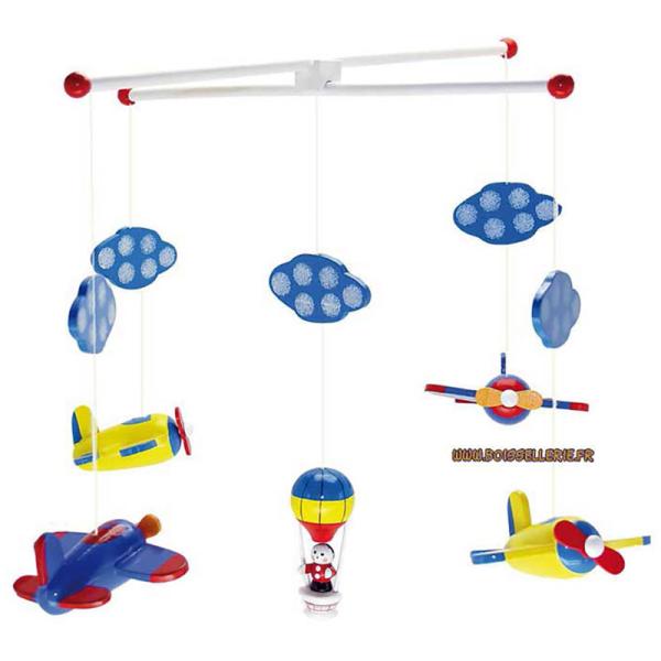 Mobile en bois avions, montgolfière