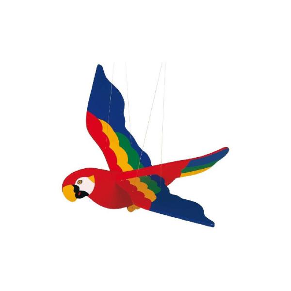 Perroquet volant - Mobile oiseau en bois
