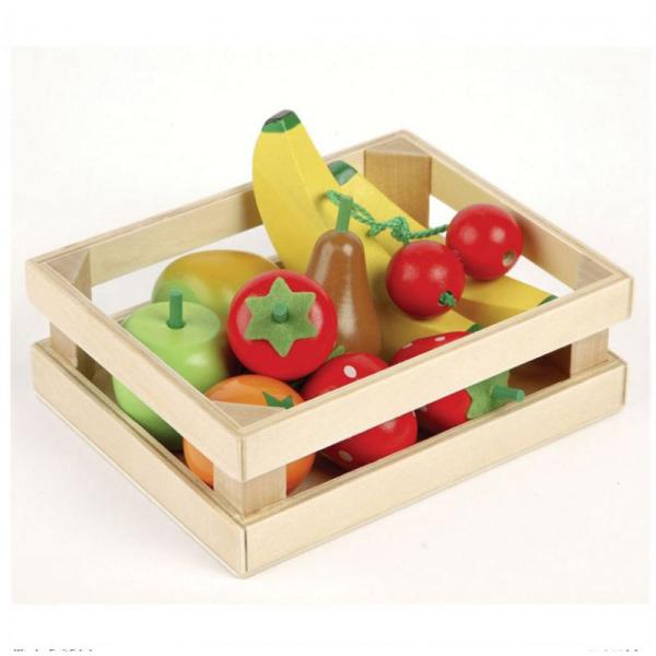 Fruits en bois en caissette - Cuisine en bois pour enfant