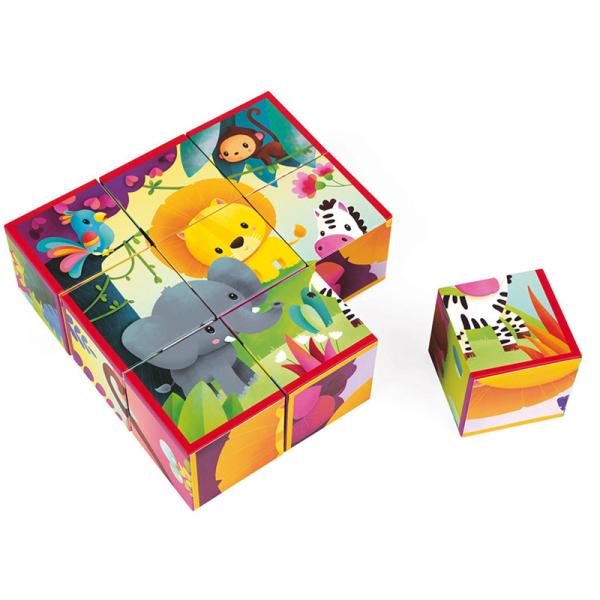 Jeu De 9 Cubes Puzzles Animaux De La Jungle