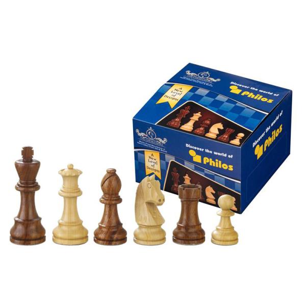 Jeu de pièces d'échecs en bois - roi 70mm - plombées-