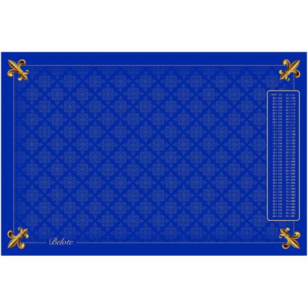 Tapis de cartes belote excellence bleu 40 cm x 60 cm