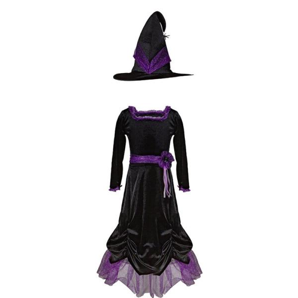 Véra La sorcière velours, robe et chapeau taille 2 à 4 ans