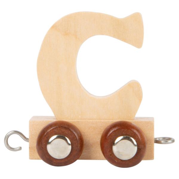 Wagon C en bois pour train de lettres, axes en métal