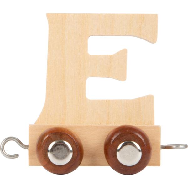 Wagon E en bois pour train de lettres, axes en métal