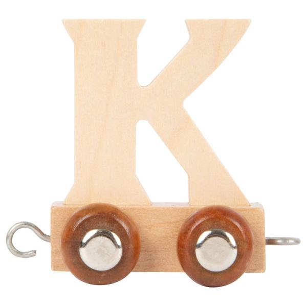 Wagon K en bois pour train de lettres, axes en métal