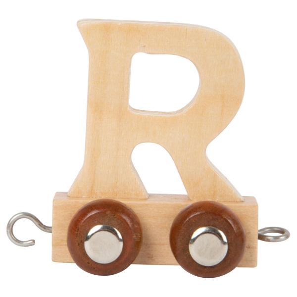 Wagon R en bois pour train de lettres, axes en métal