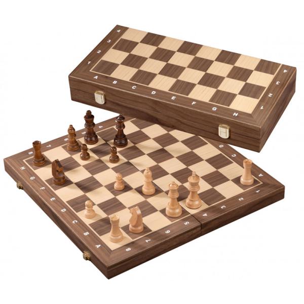 jeu d'échecs en bois - coffret - cases de 43mm