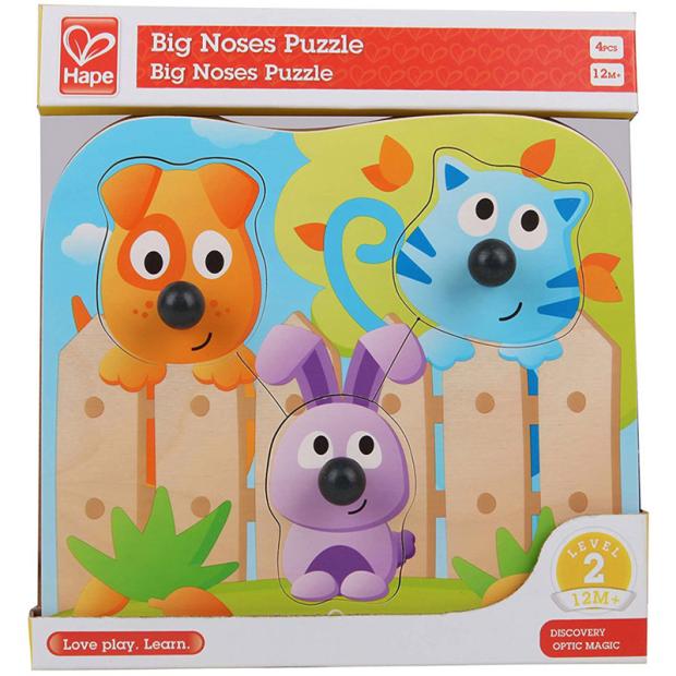 Puzzle 3 en 1 Puppy et ses Amis - Puzzle Bébé (12 Mois) en Bois - Hape