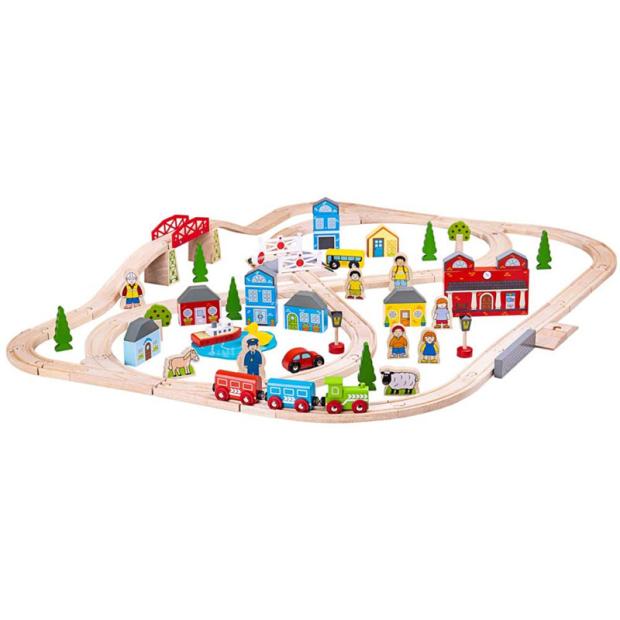 Circuit de train en bois - 50 pièces, TIDLO  La Boissellerie Magasin de  jouets en bois et jeux pour enfant & adulte